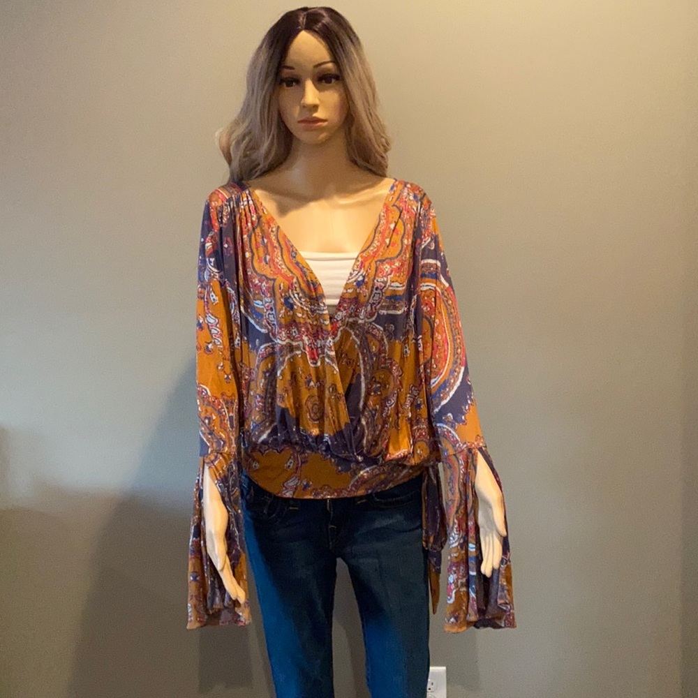 Free People wrap blouse